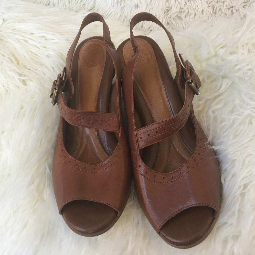 Nurture Jolie Caramel Leather Slingback Open Toe
